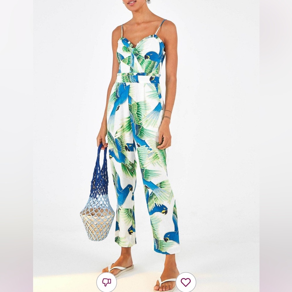 Farm Rio Spaghetti Strap Araras Jumpsuit
